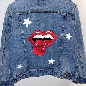 Rolling Stones Hand Painted Denim Jacket
